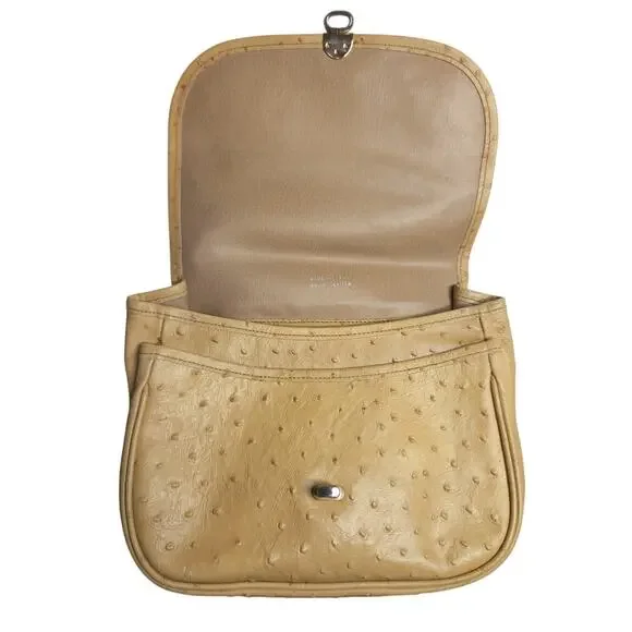 Vintage classic ostrich leather made in Italy crossbody purse - Picture 5 of 10